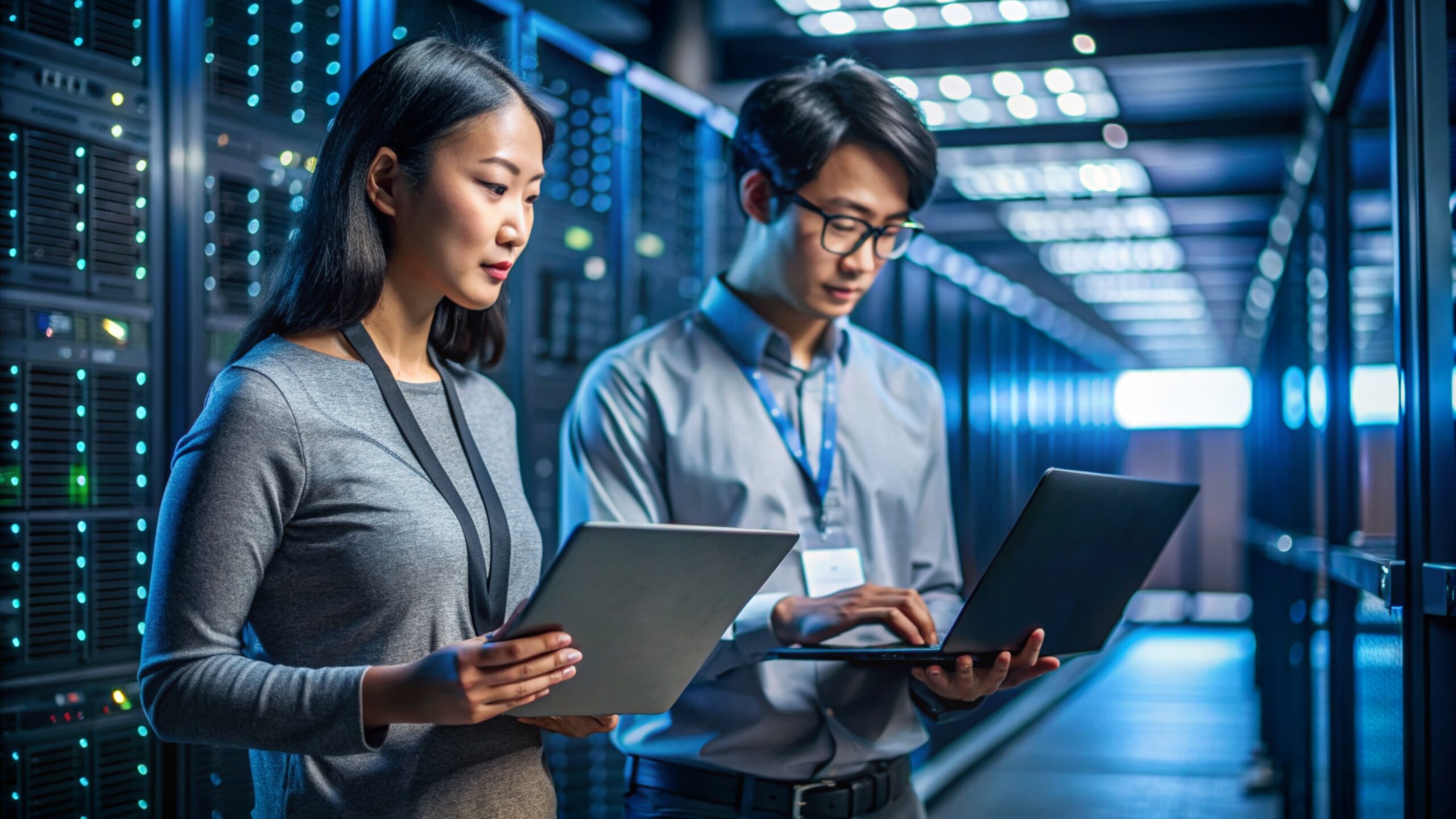 A Network Admin is monitoring in the Datacenter Server Room